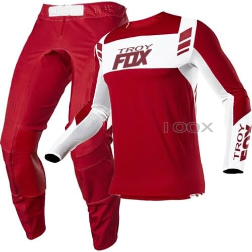 2021 Red/White Dirt Bike Flexair Mach Jersey Pants Mountain Bicycle Offroad Racing Suit Mens Kit Motorcycle Set