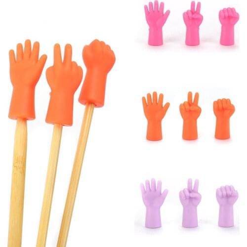 6Pcs Knitting Needles Point Protectors For DIY Weave Needle Tip Stopper Pullover Rubber Anti-shedding Cap Sewing Accessories