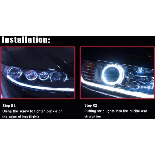 60cm Car lights DRL White Daytime Driving Running light DC 12V Headlight