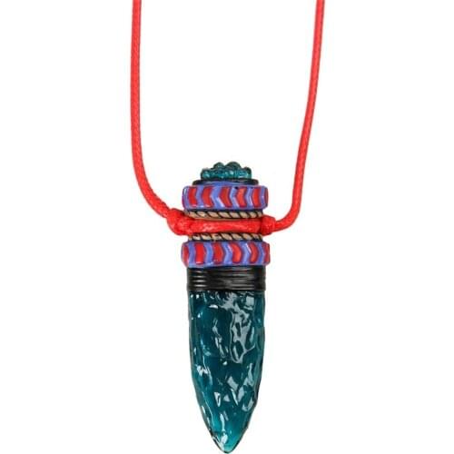 1pcs Anime Cosplay Princess Mononoke Hime Amulet Blue Wolf Fangs Necklace Pendant Cosplay Props