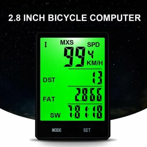 Wireless Wired Digital Cycle Computer Bicycle Backlight Speedometer Odometer B2AM
