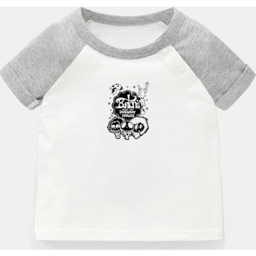 Burtons Home For Imaginary Friends Design Newborn Baby T-shirts Toddler Graphic Raglan Color Short Sleeve Tee Tops