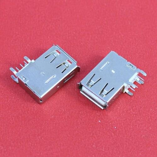 ChengHaoRan 1Piece USB 2.0 4Pin A Type Female Socket Connector Curly Mouth Bent Foot 90 degree for Data Transmission Charging