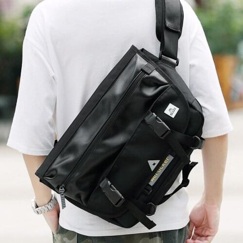 Black Leather Messenger Bags Teenages Fashion School Bags Crossbody Casual Messenger Bag for Boys Chico Bicicleta Deporte Bolso
