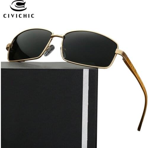 CIVICHIC Top Quality Al-Mg Polarized Sunglasses Men Retro Eyewear Small Frame Lunettes Hipster Oculos De Sol Driving Gafas E180