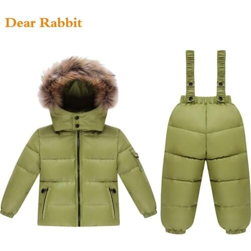-30 Russia Winter children clothing sets baby girl clothes for new years Eve boy parka kids down jacket coat snow wear snowsuit