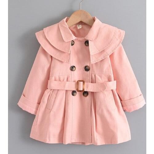Childrens Coat One Piece Spring and Autumn New Cotton Girls' Wind Coat Korean Style Baby Coat