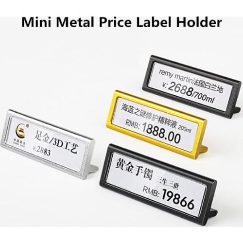 Quality Mini Metal Price Label Sign Holder Card Tag Display Counter Top Ticket Paper Holder Stand