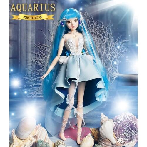 DBS MMGirl 12 Constellation Aquarius Like BJD Blyth Doll 1/6 30cm Blue Dress Dream Body Toy girl Gift