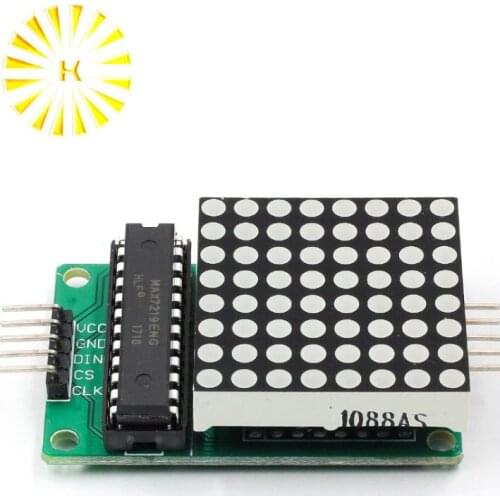 MAX7219 Dot Led Matrix Module MCU LED Display Control Module 5V Interface Module 8 x 8 Output Input Common Cathode Connector