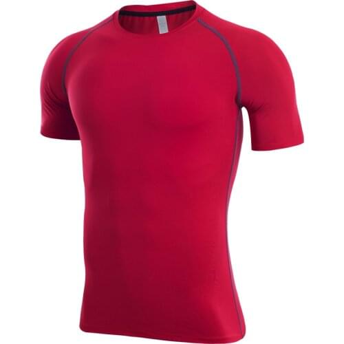 Mens Running TShirt Quick Dry Running T Shirt Men Bodybuilding T Shirt Quick-Dry Compression T-shirt Men Running Tee shirt Gym