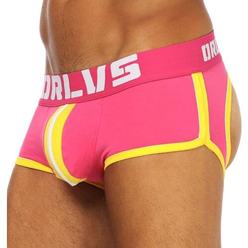 ORLVS Brand Men Underwear Boxer shorts Backless Buttocks Men Underwear JockStrap cuecas Gay panties Cotton Sexy open back Gay