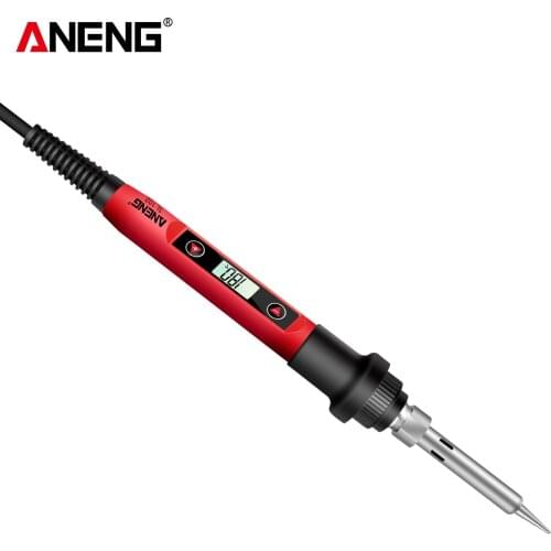 ANENG Intelligent Soldering Iron Kit Mini Electric Soldering Iron with LCD Display with 5 Iron Heads for Electronic Components