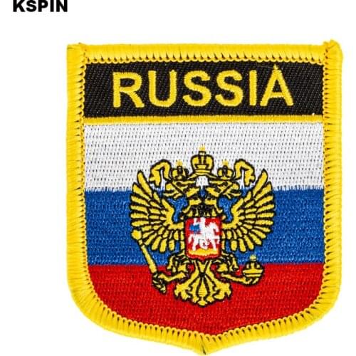 Russia Flag Embroidery Patches Iron on Saw on Transfer patches Sewing Applications for Clothes in Home&Garden