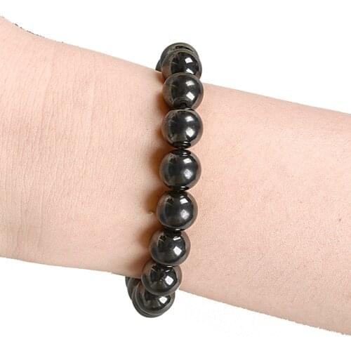 Deep Black and Plump Mysterious and attractive Fashionable iron ore Smooth Bracelet for men women jewelry gifts