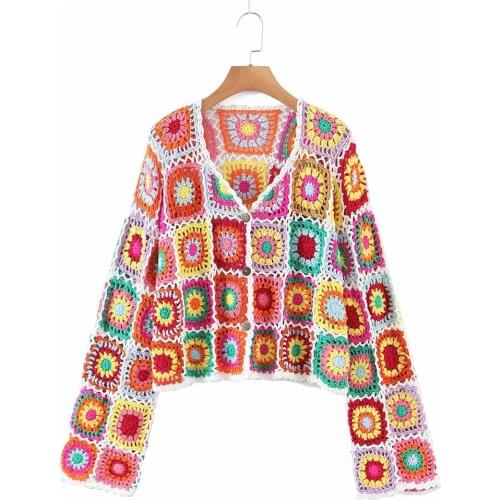 2021 Za New Women Fashion Buttons Manual Color Loose Cardigan Sweater Vintage Long Sleeve Female Outerwear Chic Tops