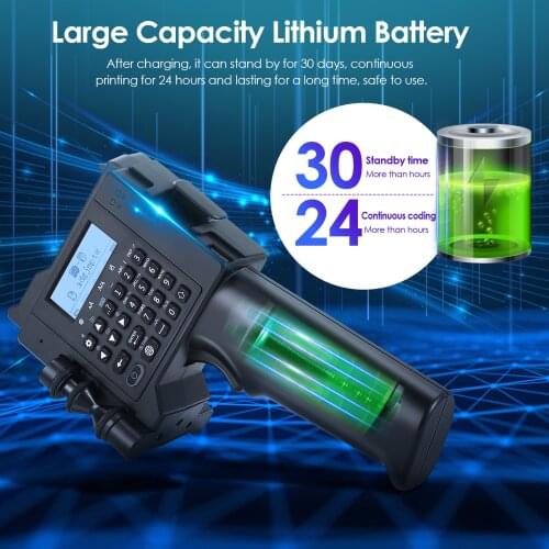 PT2000 Handheld Printer Portable Handheld Inkjet Printer with Quick Dry Ink Cartridge for Labels/Date/Time/Barcode/QR Code/Logo