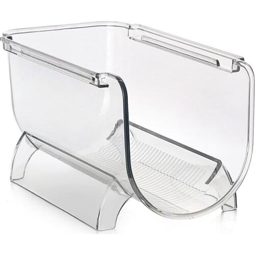 Clear Plastic Storage Bins,Food Storage Bins for Pantry,Kitchen,Refrigerator, Pantry Storage Bins with Handles, 4-Pack