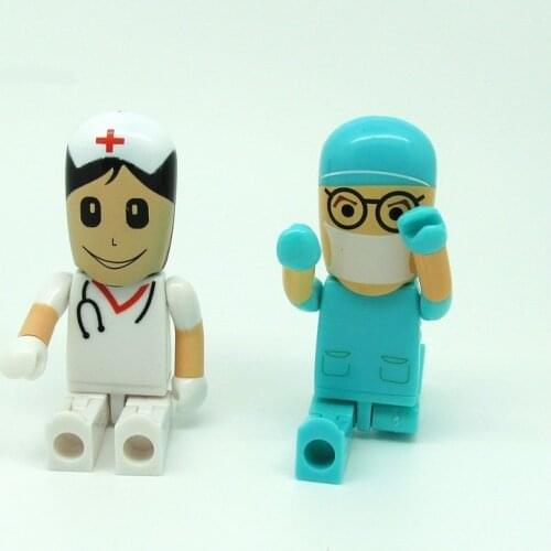 Robot green Doctor nurse usb flash drive disk mini computer gift memory stick pendrive 4gb 8gb 16gb 32gb Pen drive personalized