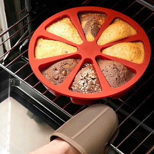 Silicone Scone Mould 8 Cavity Cake Mold Pastry Moulds Baking Tool Afternoon Tea Bakeware Red Green