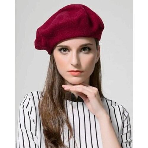 Specials 100%goat cashmere womens berets hats beige pink 4color vintage 2styles crimping or flat side one&over size