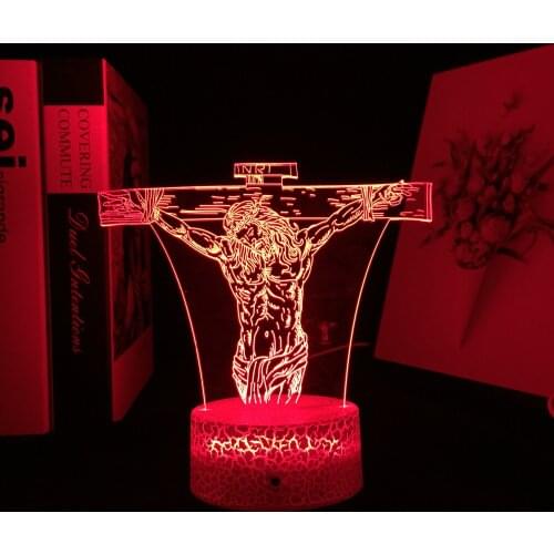 Crucifixion of Jesus LED Night Light for Christians USB Battery Powered Table Lamp for Church Religious Decor Lights Cool Gift
