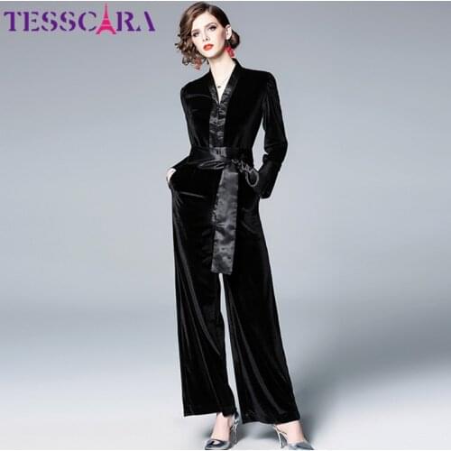 Женские вечерние брючные комбинезоны TESSCARA China At AliExpress