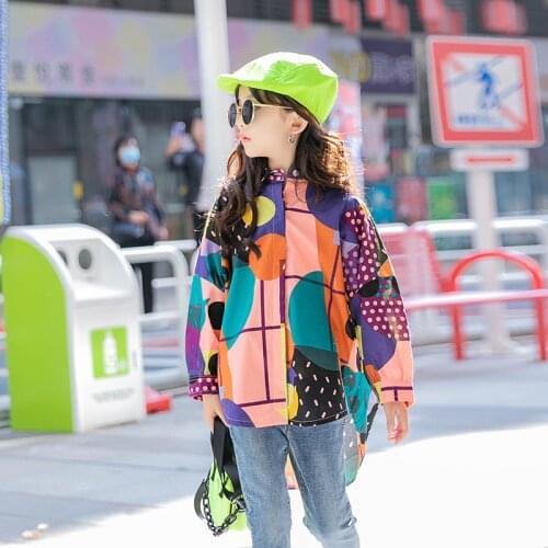 8 to 12 years Girls Long Sleeve Tops Fashion Print Shirts 2021 Spring Autumn Teen Girls Blouse