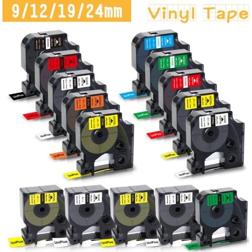 UniPlus 18444 18431 18443 Fit Dymo Rhino Label Tape Vinyl Industrial Tape 18432 18445 18433 for Dymo Label Maker 5200 4200 6000