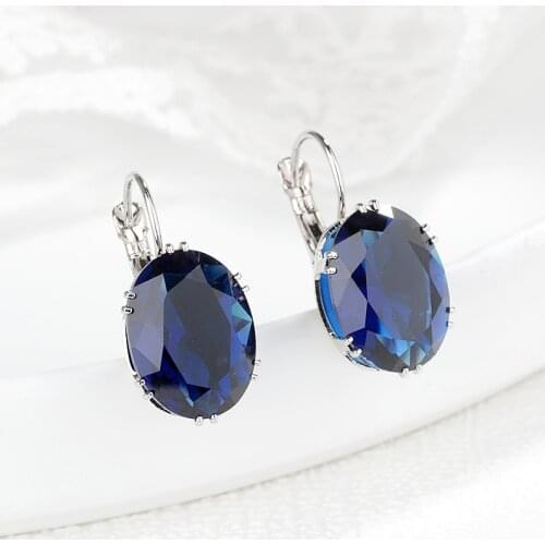 ZHOUYANG Drop Earrings For Women Multicolor Egg Shaped Zircon Oval Crystal White Gold Color Party Gift Fashion Jewelry KAE313