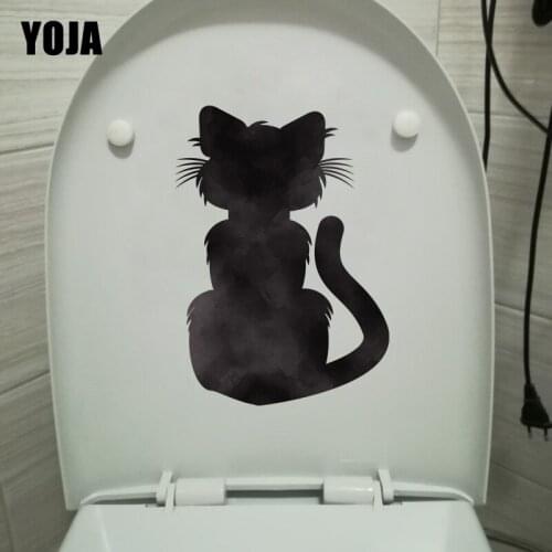 YOJA 16.2*22.7CM Black Cats Back Childern Room Decor Decal Cartoon Wall Toilet Sticker T1-0101