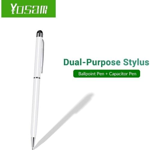 YOSAM 2 in 1 Stainless Steel Capacitive Touch Screen Stylus Ball Point Pen,for iphone Samsung Xiaomi Huawei Lenovo Tablet Phone