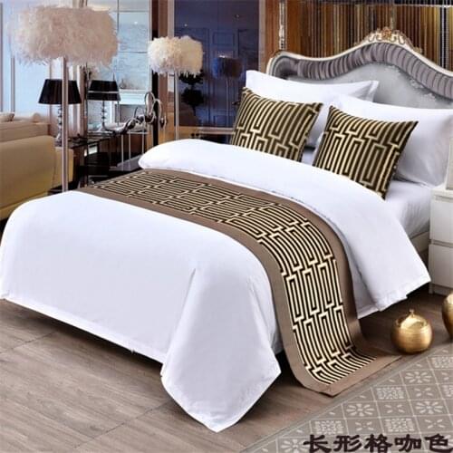 Green rectangular lattice Bed Table Runner New Chinese Style Bed Flag Hotel Cupboard Bedding Decor for Home Parlor Wedding Room