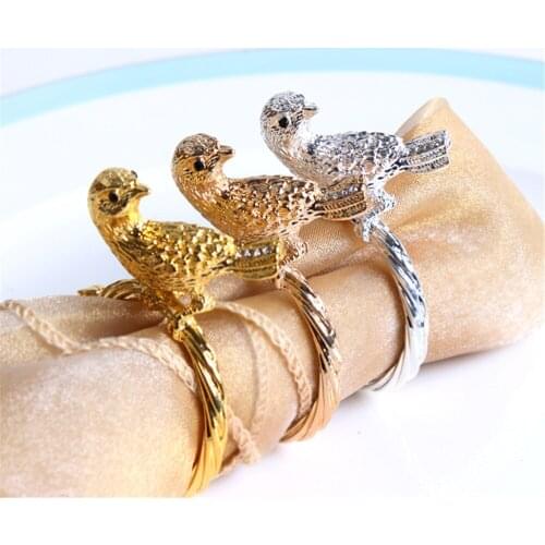 10pcs Plated metal golden bird model room napkin buckle hotel napkin ring napkin ring