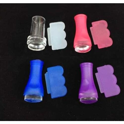 2.4cm Mini Transparent Jelly Nail Art Stamper Scraper Set DIY Polish Design Print Silicone Stamp Stamping Tools