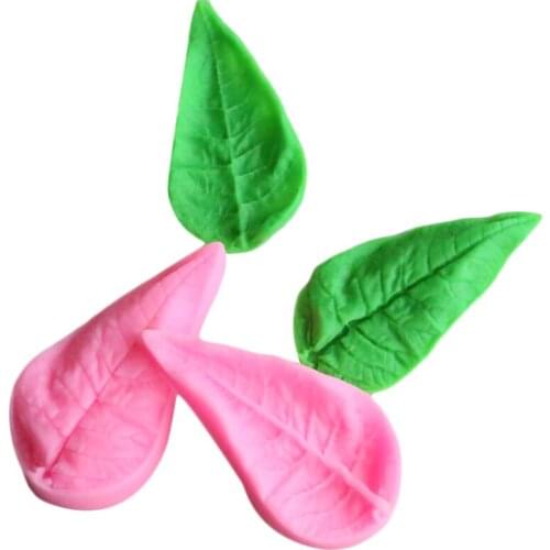 2pcs Leaves Press Mold Shape Silicone Molde Cake Decoration Mould Fondant 3D Food Grade Leaf Shaped Silicone Press Mold DIY Gift