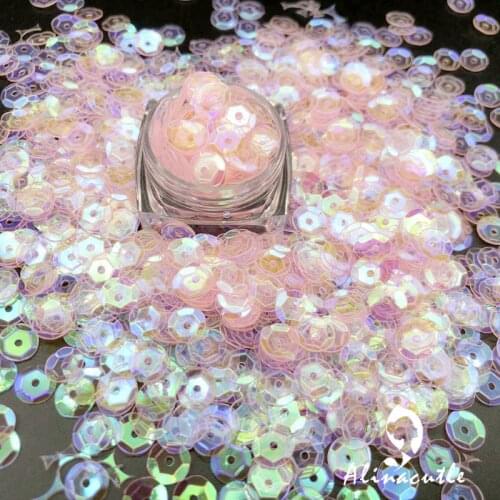25g 6mm Circle Clear Pink Sequins DIY Supplies Nails Art Polymer Clear Accessories DIY Sequins scrapbook shakes
