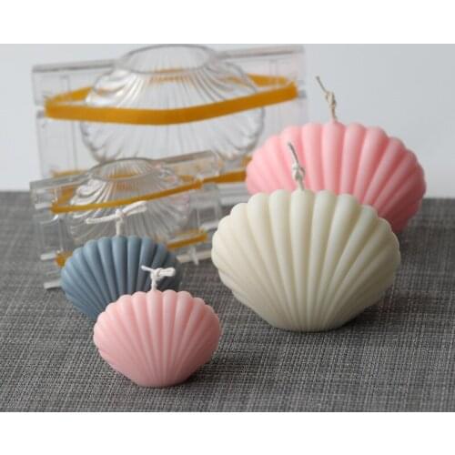 Scented Candle Mold Seashell Scallop Shell Candle Mold Handmade Soap Mold Durable Plastic Mold for Making Candles Beach Favor De