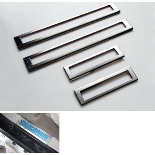BBQ@FUKA Inner 4 pcs/set Stainless Steel Door Sill Scuff Guards Protectors Plate Trim Fit For Cadillac SRX 2010-2016 Car-Styling