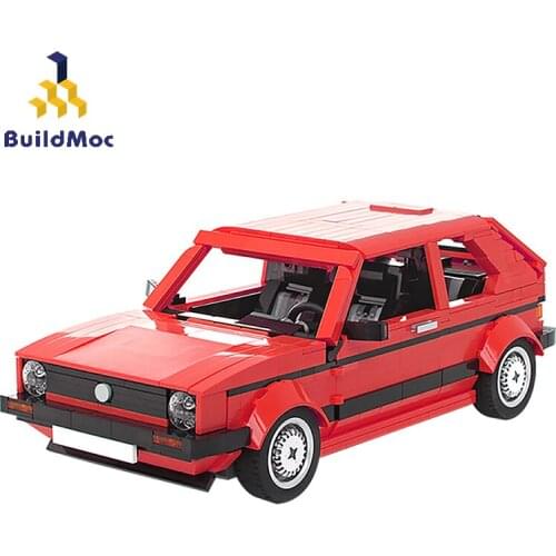 Buildmoc Technical Red Supercar Retro Collection City Racing Race Modular Car Building Block Model Childrens Toys Birthday Gift