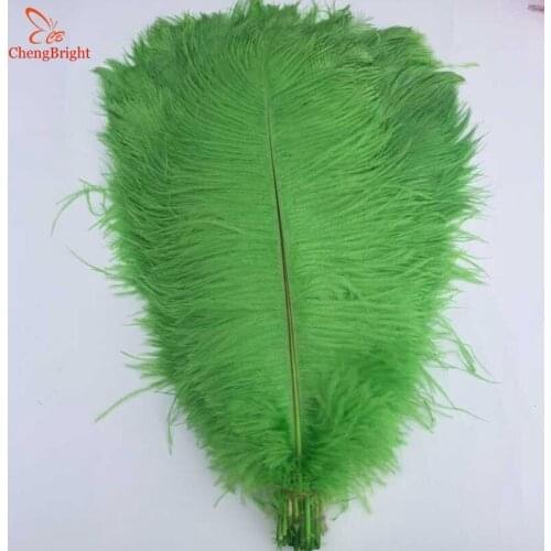 CHENGBRIGHT Cheap 500Pcs/Lot Natural Green Ostrich Feathers Hard Rod 15-70CM Hotel Party Wedding Decorations Jewelry Plumes