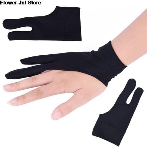Black Free Size For Right And Left Hand Artist Drawing Glove For Any Graphics Drawing Tablet Black 2 Finger Anti-fouling,both