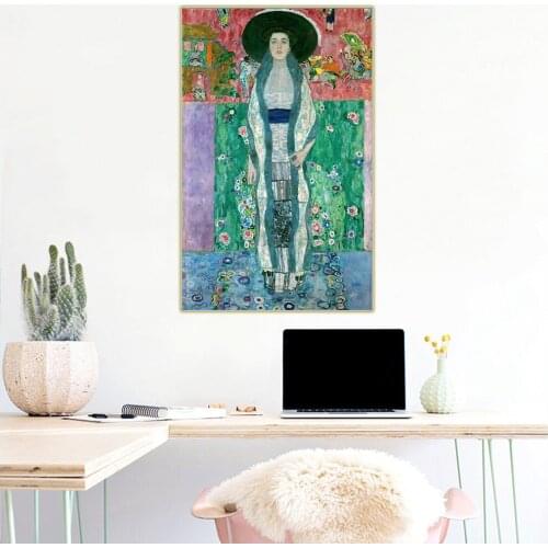 Citon Gustav Klimt《Adele Bloch-Bauer II》Canvas Art Oil Painting Famous Art Poster Picture Wall Decor Home Interior Decoration