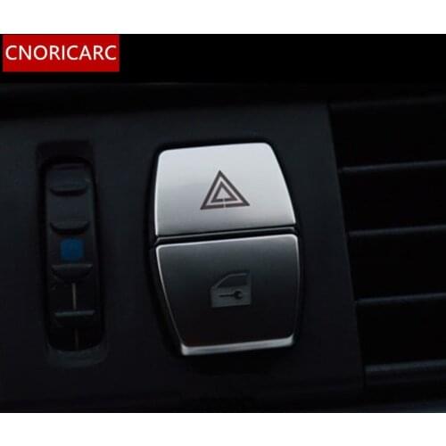 CNORICARC Chrome ABS Warning Lamp Buttons Cover Trim Decals 2pcs for BMW 5/6/7 series 5GT Car styling accessories
