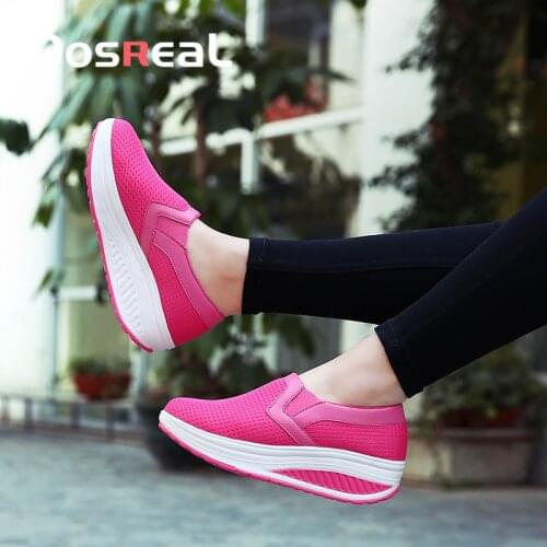 Dosreal Women Platform Flats Shoes Ladies Outdoor Walking Shake Shoe Summer Breathable Mesh Casual Sneakers Female Fashion Shoes