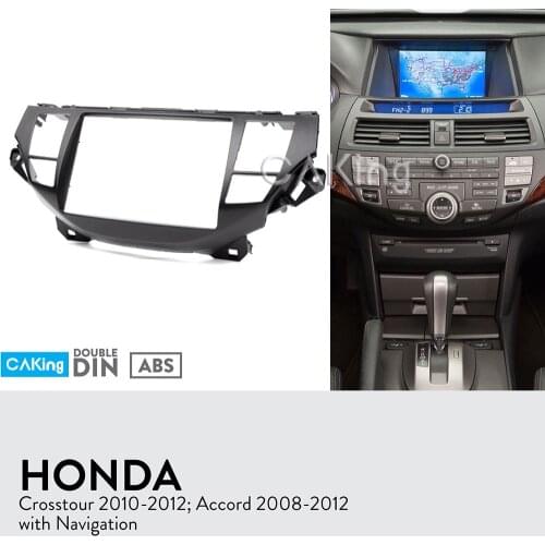 Double Din Car Fascia Radio Panel for Honda Accord 2008-2012;Crosstour 2010-2012 Dash Kit Facia Plate Adapter Cover Bezel Trim