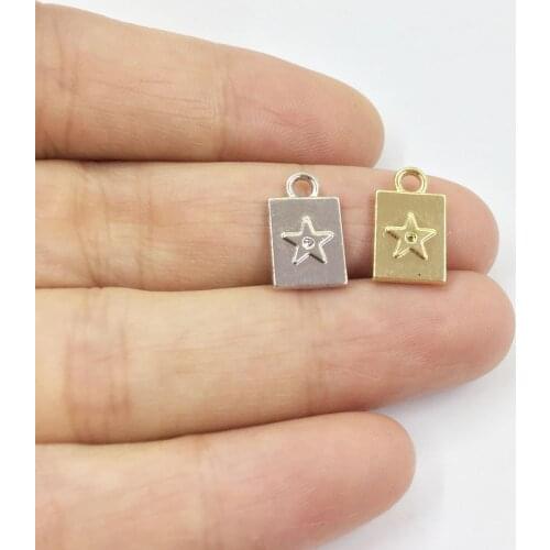 Eruifa 20pcs 8*10mm Very Popular Star Coin Zinc Alloy necklace,earring bracelet jewelry DIY handmade 2 colors