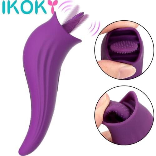 IKOKY Tongue Licking Vaginal Massager G Spot Clitoral Stimulator Sex Machines Female Masturbator 8 Mode Sex Toy for Women