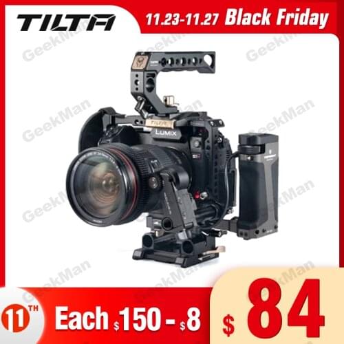 TILTA Camera Cage For PANASONIN S1 S1H S1R DSLR Camera W/ Cold Shoe Mount For Micrphone Flash Light TA-T38-FCC-B Black S1H Cage