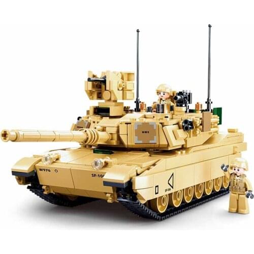 2021 World War 2 WW2 Army Military Soldier City Police SWAT M1A2 Abrams Main Battle Tank ​Building Blocks Bricks Kids Toys